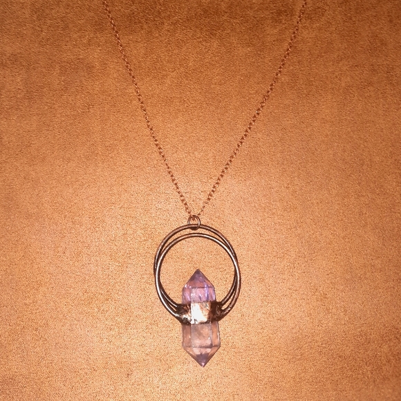 Large Amethyst necklace / Large Crystal Necklace Foxlark Collection - Picture 2 of 3